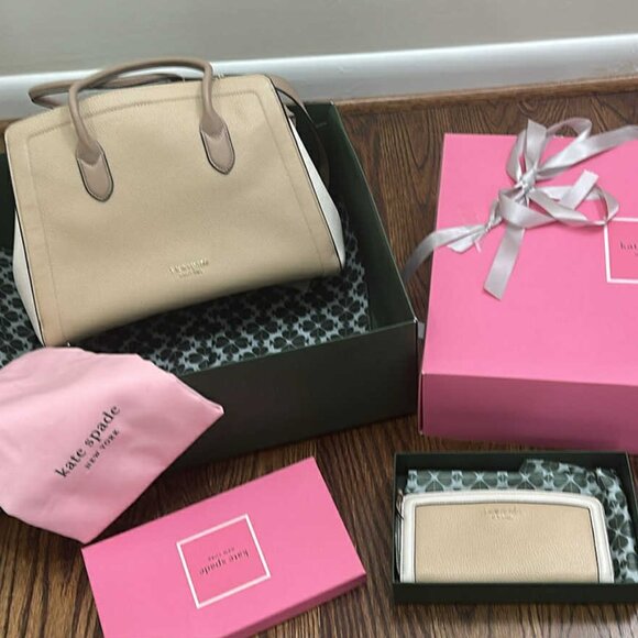Brand new Kate Spade color blocked pebble purse and matching wallet - Picture 1 of 2